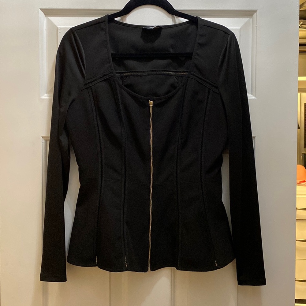 Black peplum Bebe top